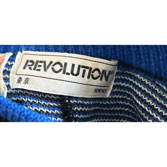 Vtg Revolution Graphic Knit Sweater "Master Of My Dream" Design Striped - Picture 9 of 9